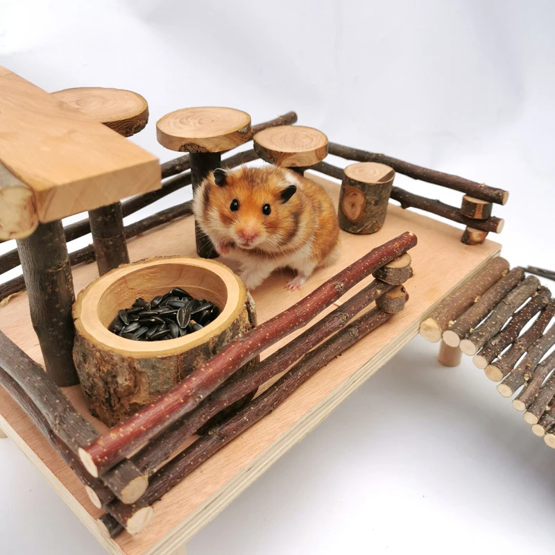 Pet Supplies Is Food - Küçük Pet Hamster için ahşap kase,