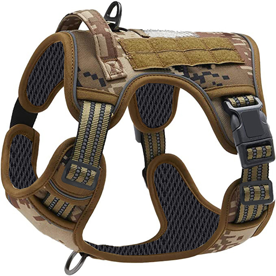 No Pull Dog Harness - Askeri Taktik Köpek Tasması Çekişsiz Büyük